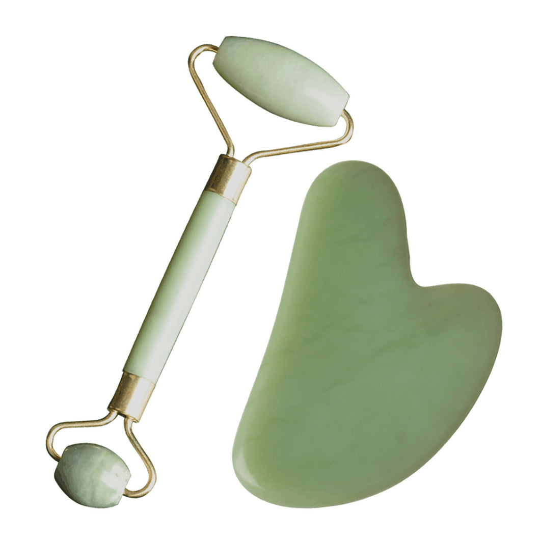 NAWAY Jade Roller & Gua Sha Set, Face Roller and Gua Sha Facial Tools, for Skin Care and Puffiness