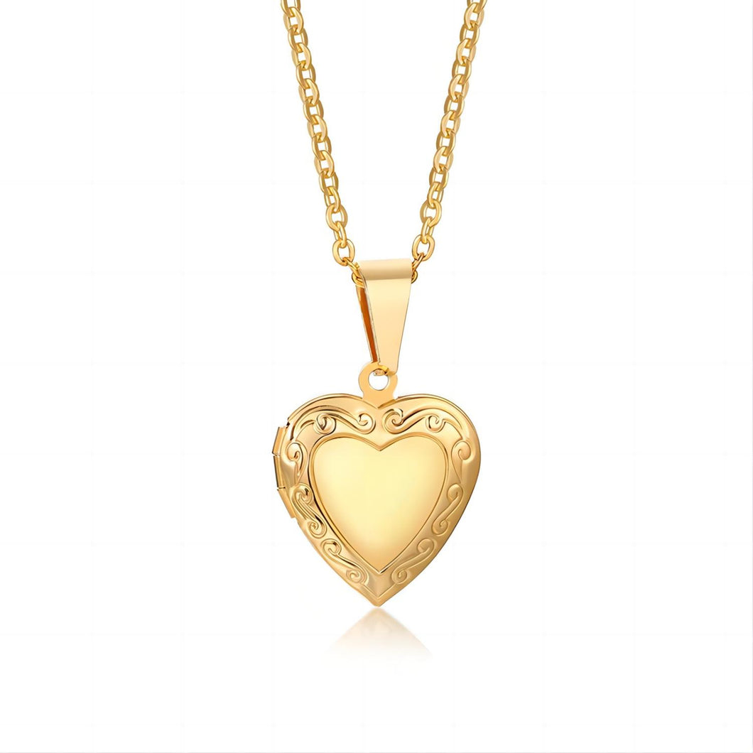 NAWAY Heart Shape Locket Necklace that Holds Pictures, Polished Lockets Necklaces