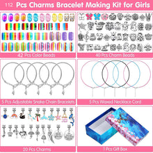 Load image into Gallery viewer, NAWAY 112 Pcs Charm Bracelet Making Kit, DIY Charm Bracelets Beads for Girls, Adults and Beginner Jewelry Making Kit
