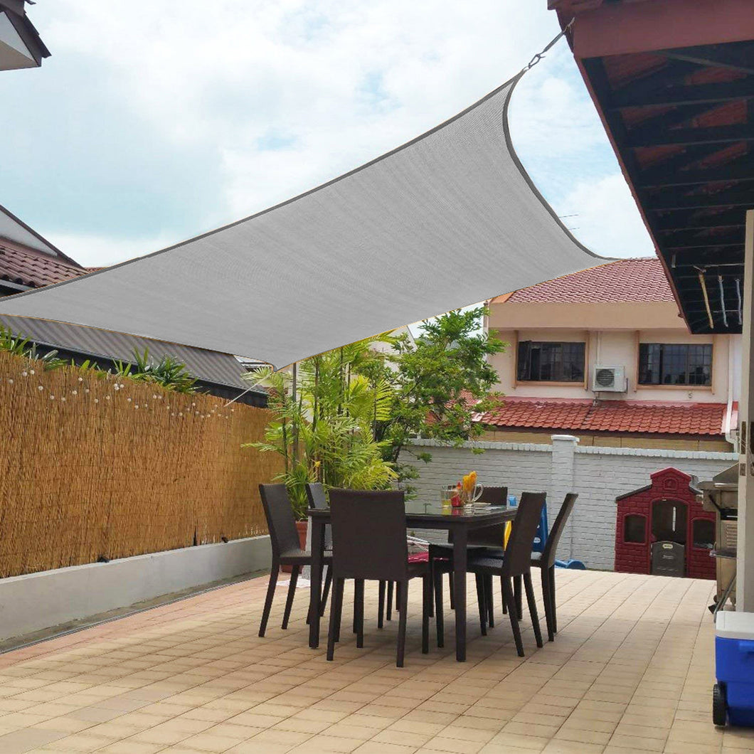 Artpuch  Sun Shade Sail Rectangle 10' x 13' UV Block Canopy Grey Cover for Patio Backyard Lawn Garden Outdoor Activities
