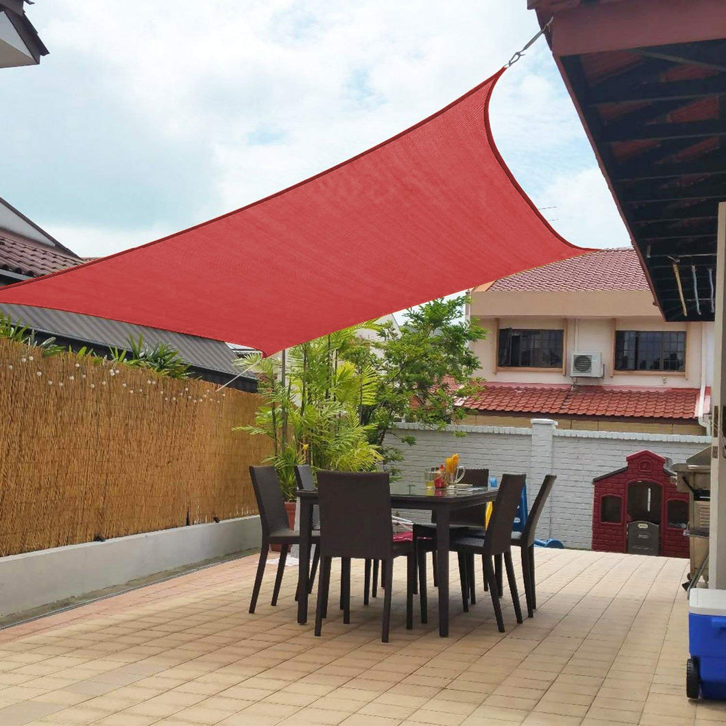 Artpuch  Sun Shade Sail Rectangle 10' x 13' UV Block Canopy Rust Red Cover for Patio Backyard Lawn Garden Outdoor Activities