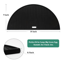 Load image into Gallery viewer, Outaro 18&quot; Half Moon Cast Iron Reversible Griddle,Barbecue Accessories,Stand-Alone,Kamado Grills,Big Green Egg Grill Grids Grates
