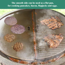 Load image into Gallery viewer, Outaro 18&quot; Half Moon Cast Iron Reversible Griddle,Barbecue Accessories,Stand-Alone,Kamado Grills,Big Green Egg Grill Grids Grates
