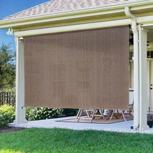 Load image into Gallery viewer, Artpuch Outdoor Roller Shade 4&#39;(W) x6&#39;(L) Exterior Fabric Blind Sesame Cordless Roll Up Shade, Wand Operation Roller Shade Cloth for Patio Porch Gazebo

