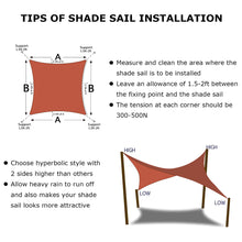 Load image into Gallery viewer, Artpuch  Sun Shade Sail Rectangle 16&#39; x 16&#39; UV Block Canopy Rust Red Cover for Patio Backyard Lawn Garden Outdoor Activities
