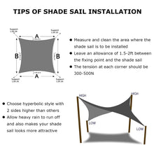 Load image into Gallery viewer, 16&#39; x 16&#39; Square Sun Shade Sail Rectangle UV Block Canopy Cover for Patio Backyard Lawn Garden Outdoor Activities

