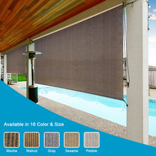 Load image into Gallery viewer, Artpuch Outdoor Roller Shade 6&#39;(W) x8&#39;(L) Fabric Blind Mocha Cordless Roll Up Shade, Wand Operation Exterior Roller Shade Cloth for Patio Porch Gazebo
